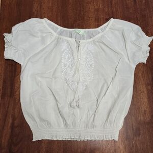 Embroidered peasant top